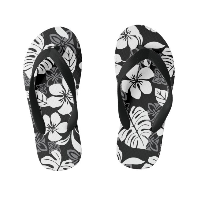 TONGS ENFANTS VENDREDI ALOHA (NOIR & GRIS) (Semelle)