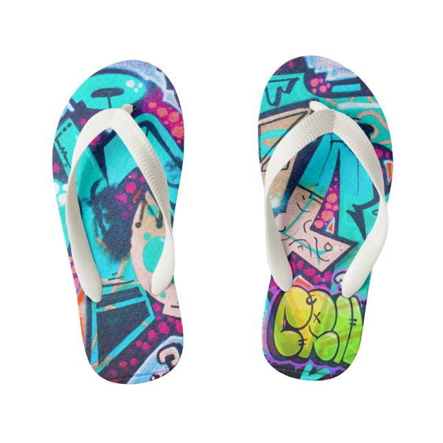 Tongs Enfants Vibrant Geometric Pattern Summer Flip Flops (Semelle)