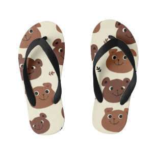 Tongs Enfants Visage d'ours drôle