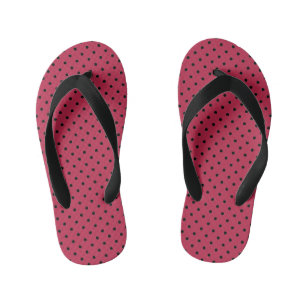 Tongs Enfants Viva Magenta et points noirs tendance