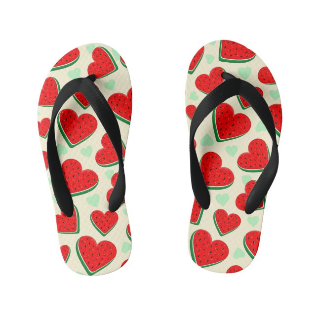 Tongs Enfants Watermelon Heart Valentine's Day Free Palestine (Semelle)