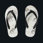 Tongs Enfants Zebra Balloon party Slip slops<br><div class="desc">Original Watercolor by Fine Artist Leone Tonkinson</div>