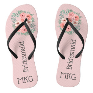 Tongs Épouse rose rose monogramme