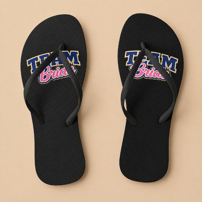Tongs Équipe Mariée Fête de Mariage Audacieuse (Créateur téléchargé)