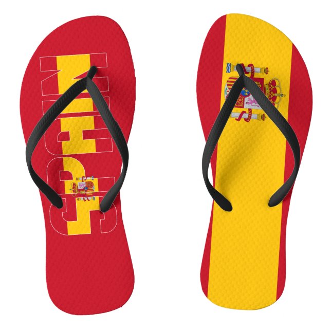Tongs Espagne Drapeau Inscription Rouge Jaune Patriotiqu (Semelle)