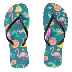 Tongs Été Tropical Amusement Turquoise Motif