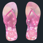 Tongs Étincelle rose glamour Monogram Flip Flops<br><div class="desc">NewParkLane - Préparez-vous pour l'été avec ces tongs monogrammés, avec un arrière - plan rose brillant et brillant, et un cadre rose chaud pour votre monogramme. Un design sympa pour toute fille qui aime le glamour! Facile à customiser à Zazzle avec votre propre texte pour un design personnalisé. Tous les...</div>