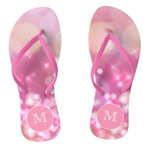 Tongs Étincelle rose glamour Monogram Flip Flops