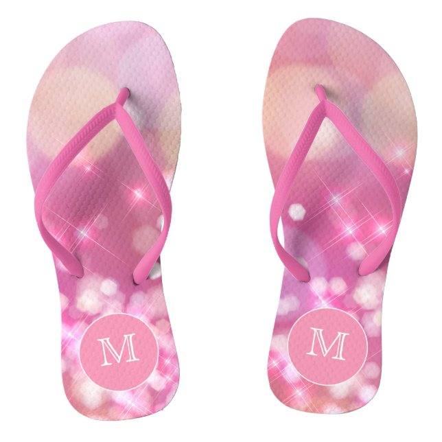 Tongs Étincelle rose glamour Monogram Flip Flops (Semelle)