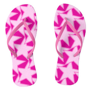 Tongs Étoile géométrique moderne - rose pâle et fuchsia