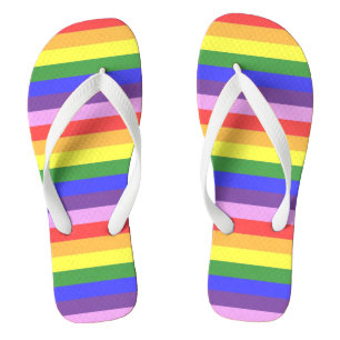 Tongs Excellente qualité Rainbow Stripe Bright Colors