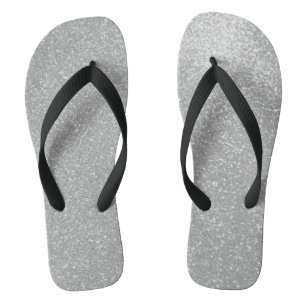 Tongs Faux argent parties scintillant imprimer image pla