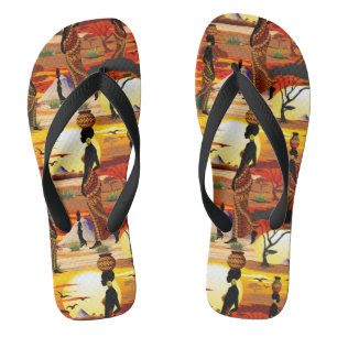 Tongs Femme africaine belle silhouette sur soleils afric
