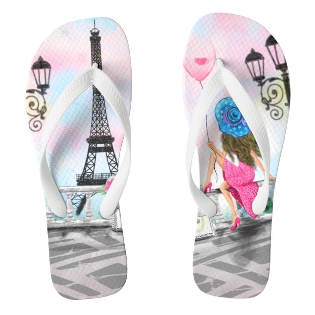 Tongs Femme avec ballon Paris Flip Flops Tour Eiffel (Semelle)