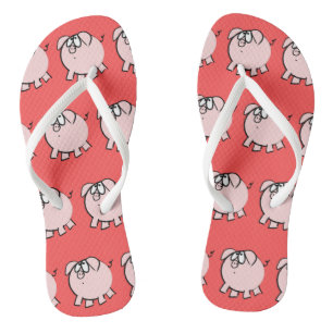 Tongs Femme Choix de Couleur Cochon Dessin Animé D