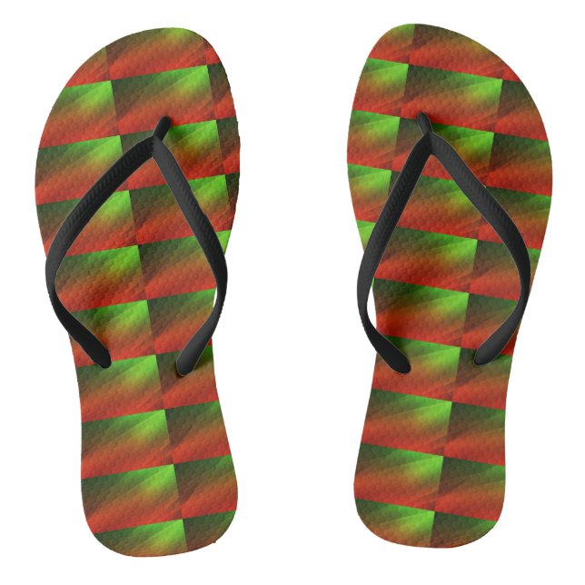 Tongs Femmes Rouge et Vert (Semelle)