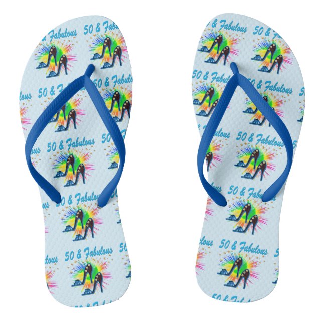 TONGS FESTIVE BLUE 50TH BANNITH FLIP FLOPS (Semelle)