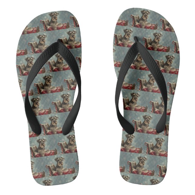 Tongs Fête de Noël de chien Schnauzer (Semelle)