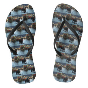 Tongs Fête de Noël des chiens d'eau portugais