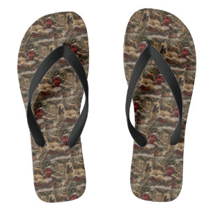 Tongs Fête de Noël du chien de chien de chien de chien d