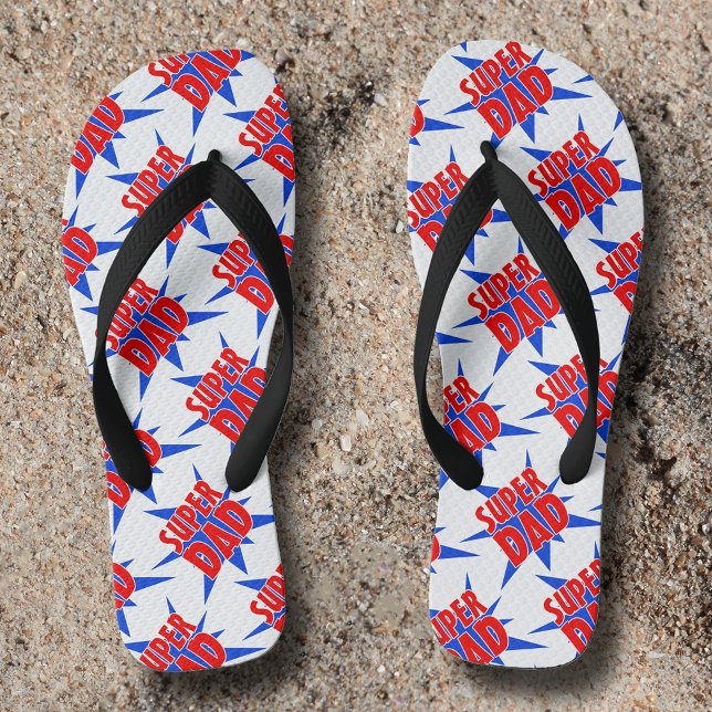 Tongs Fête des pères vintage Comic Super Papa (Créateur téléchargé)
