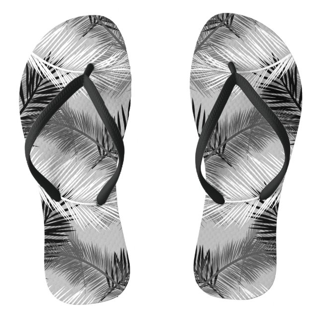 Tongs Feuille de palme Impression, gris / gris, noir et  (Semelle)
