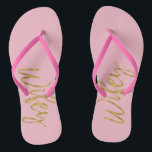 Tongs Feuilles à lèvres Wifey avec huile or et rose<br><div class="desc">Feuilles à lèvres avec huile d'or et typographie rose. Les Flip Flops sont parfaits pour des vacances en lune de miel avec le Hubby.</div>
