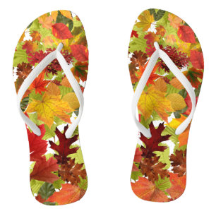 Tongs Feuilles automnales d'automne