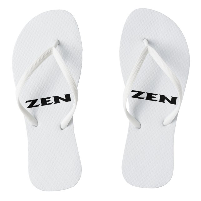 Tongs Feuilles blanches en noir zen (Semelle)