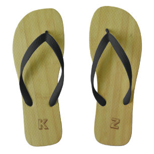 Tongs Feuilles - Cartes en bambou avec initiales