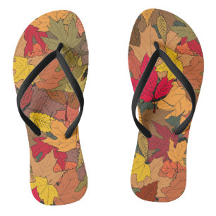 Tongs Feuilles d'automne colorées