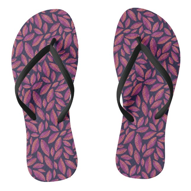 Tongs Feuilles d'automne violettes (Semelle)