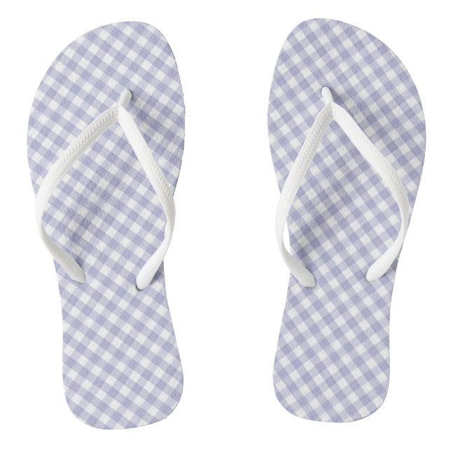 Tongs Feuilles de feuillage de conception En vichy viole (Semelle)