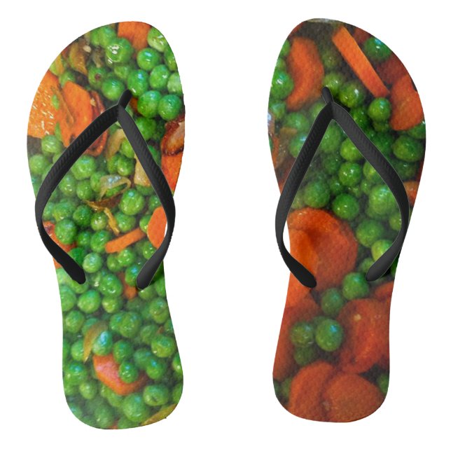Tongs Feuilles de feuillets de pois et de carottes (Semelle)