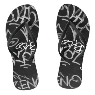 Tongs Feuilles de style Graffiti urbain