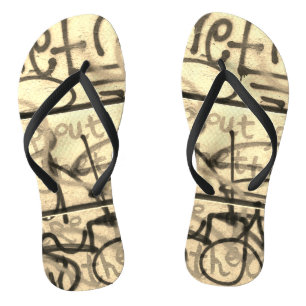 Tongs Feuilles de style Graffiti urbain