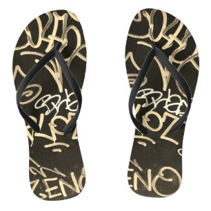 Tongs Feuilles de style Graffiti urbain