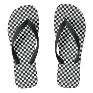 Tongs Feuilles de tableau noir et blanc
