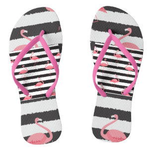 Tongs Feuilles, Flamant rose rose