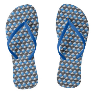 Tongs Feuilles - Formes de diamants bleues et noires