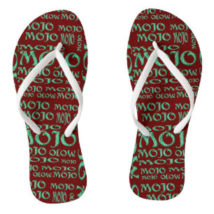 Tongs Feuilles rouges mojo