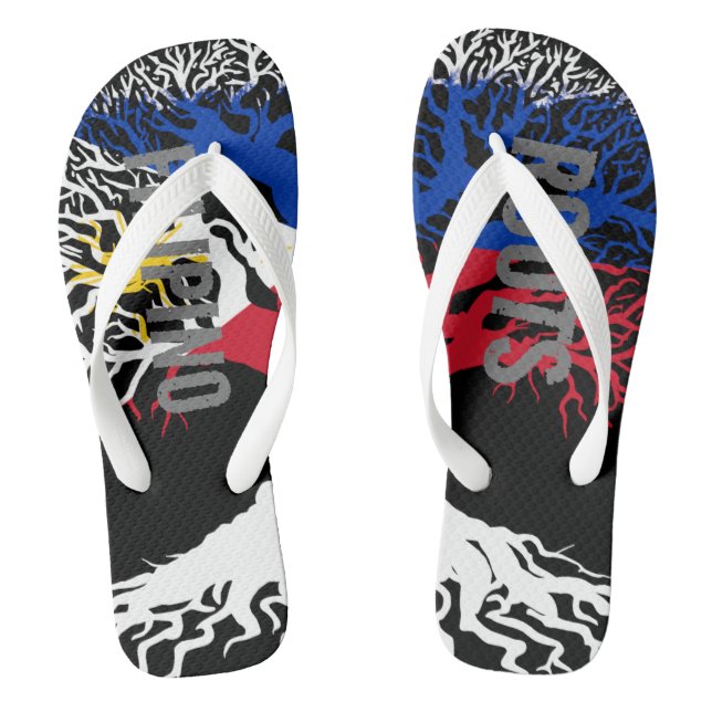 Tongs FILIPINO ROOTS Gris Lettres (Semelle)