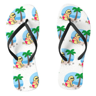 Tongs Fille Labrador jaune Flip Flops de vacances d'été