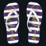 Tongs Fille personnalisée d'honneur violet jaune n'impor<br><div class="desc">Flip Flops Mariée,  Femme d'honneur ou Femme d'honneur. Même pour les gars,  Groom,  Best Man et Groomsman Flipflops.</div>