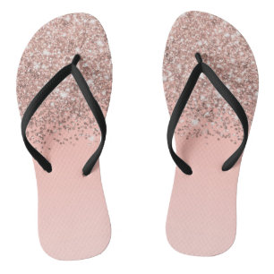 Tongs Fille Rose Gold Confetti Pink Gradient Ombre