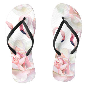 Tongs Flamant rose Collection Roses Sandales Flip Flops
