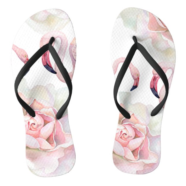 Tongs Flamant rose Collection Roses Sandales Flip Flops (Semelle)
