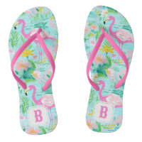 Flamant rose d'été de Preppy | Monogramme