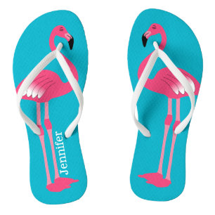 Tongs Flamant rose rose Flip Flops personnalisés
