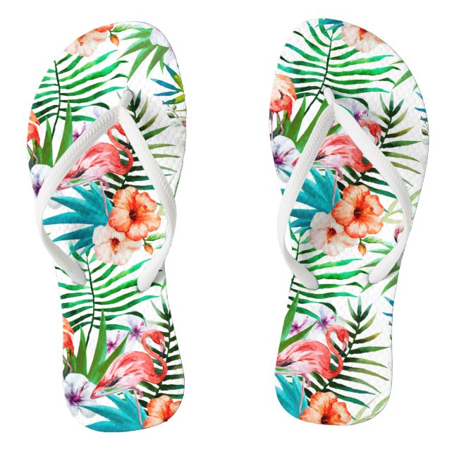 Tongs Flamant rose tropical (Semelle)